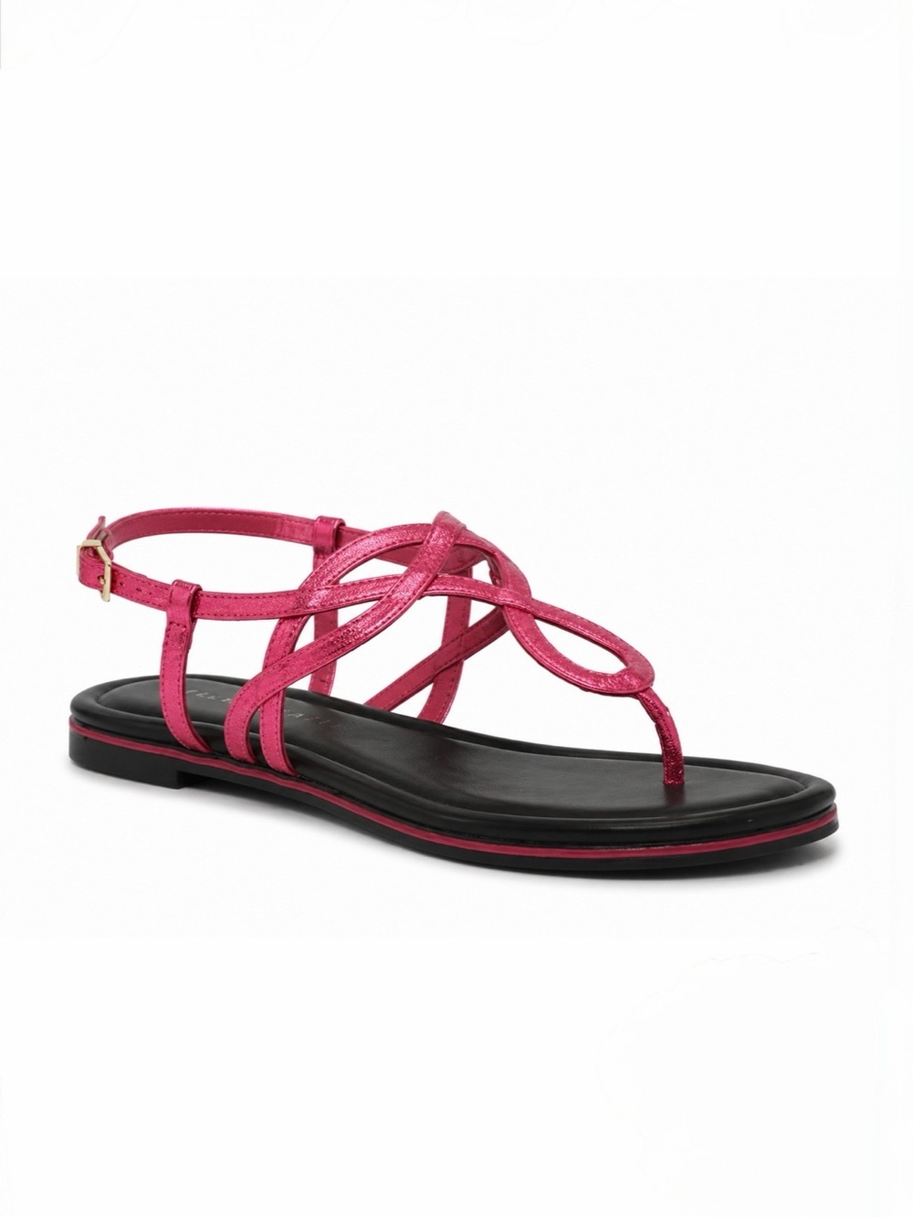 Kelly & Katie Peggie Metallic Pink Strappy Thong Sandals
